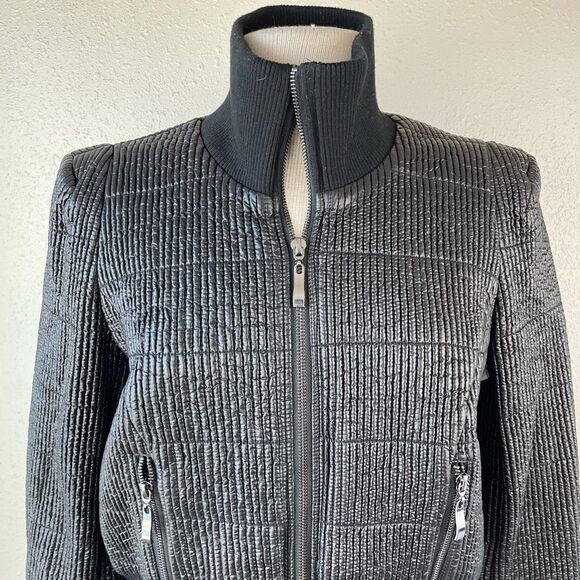 NWOT The Fillmore Black Cropped Full Zip Jacket Size M - Picture 2 of 7